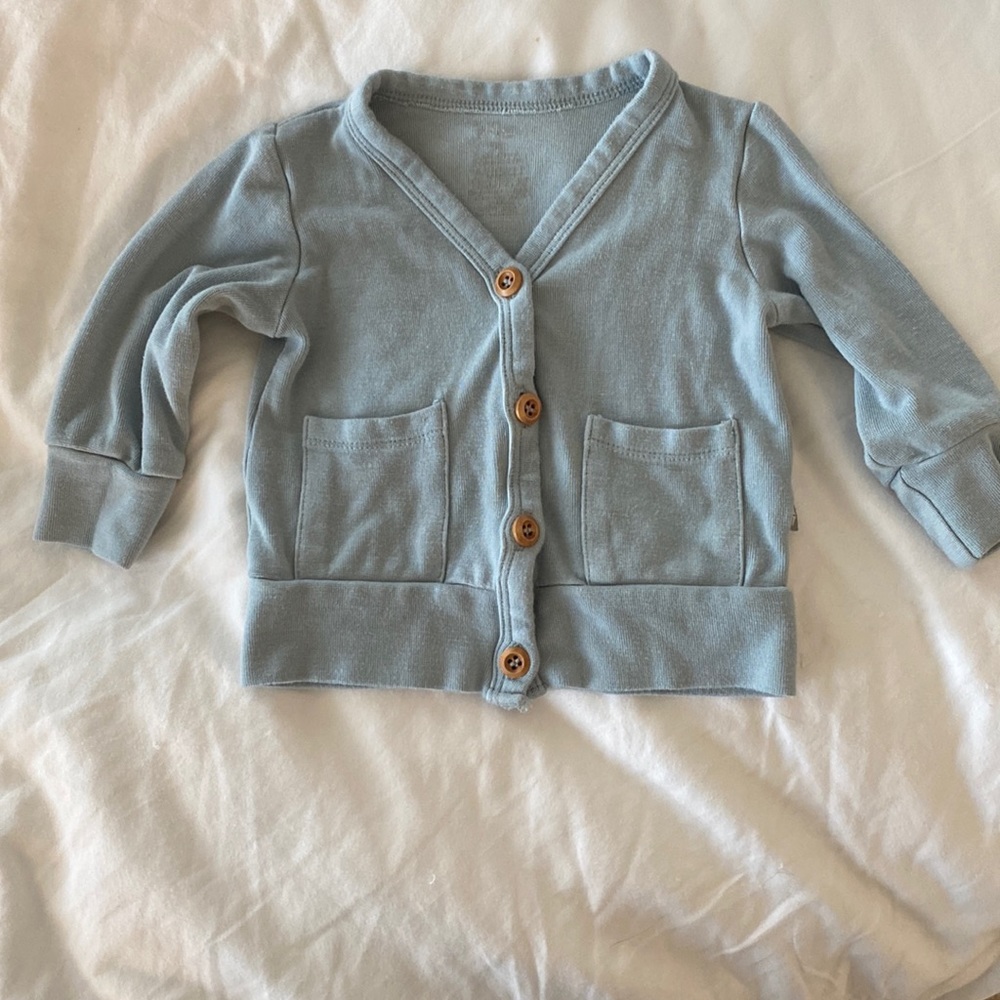 Kyte 3-6 month bamboo cardigan in fog